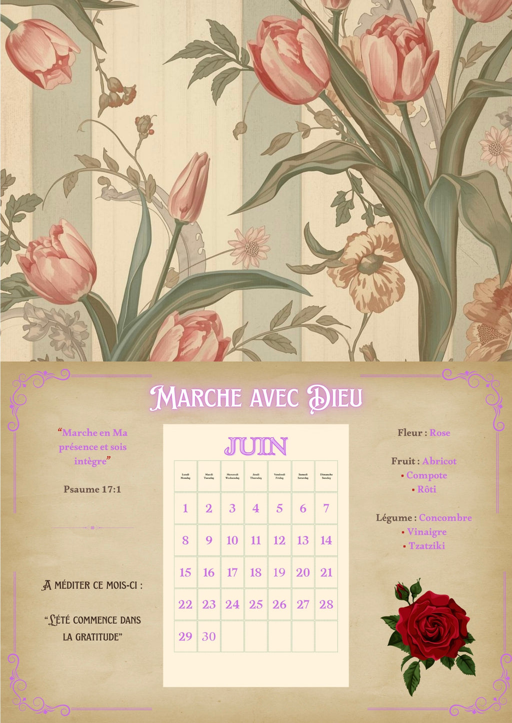 Calendrier mural 2026 - Foi Vintage (précommande)