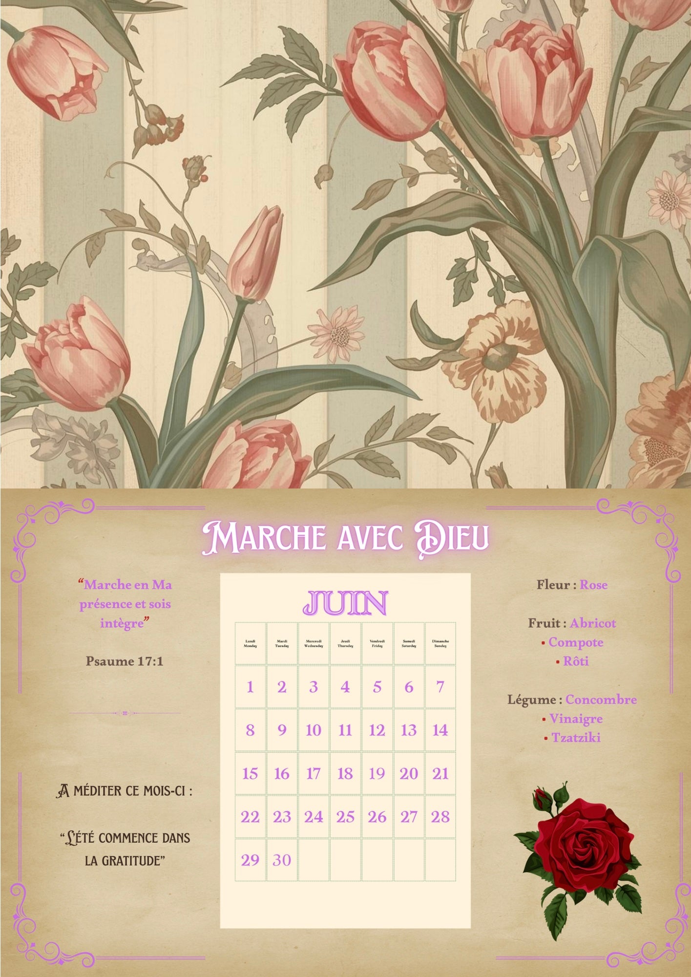 Calendrier mural 2026 - Foi Vintage (précommande)