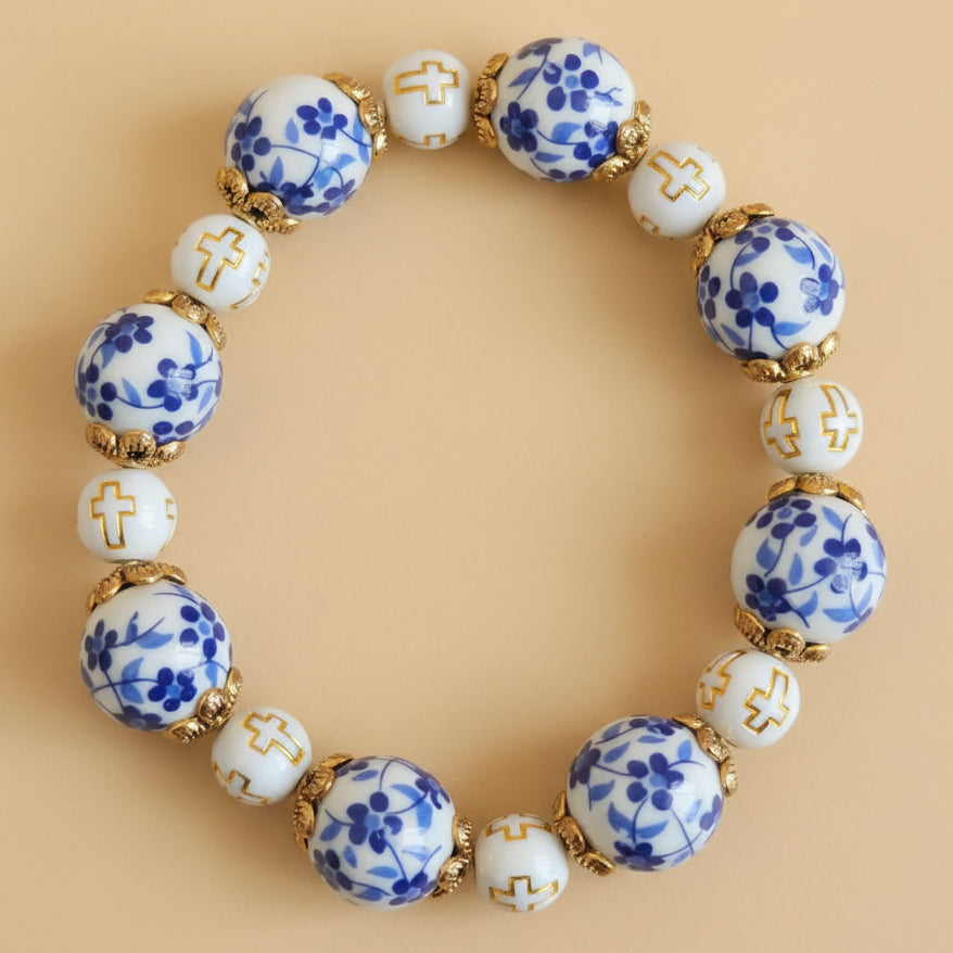 Bracelet Fleurs Bleues