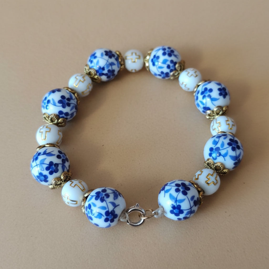 Bracelet Fleurs Bleues