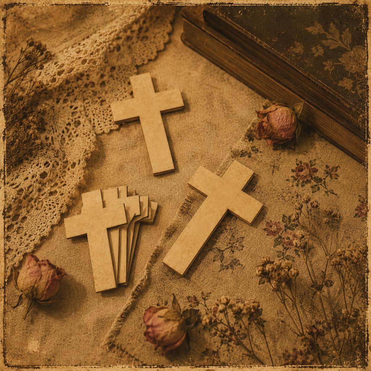 Croix en bois vierge pour Personnalisation