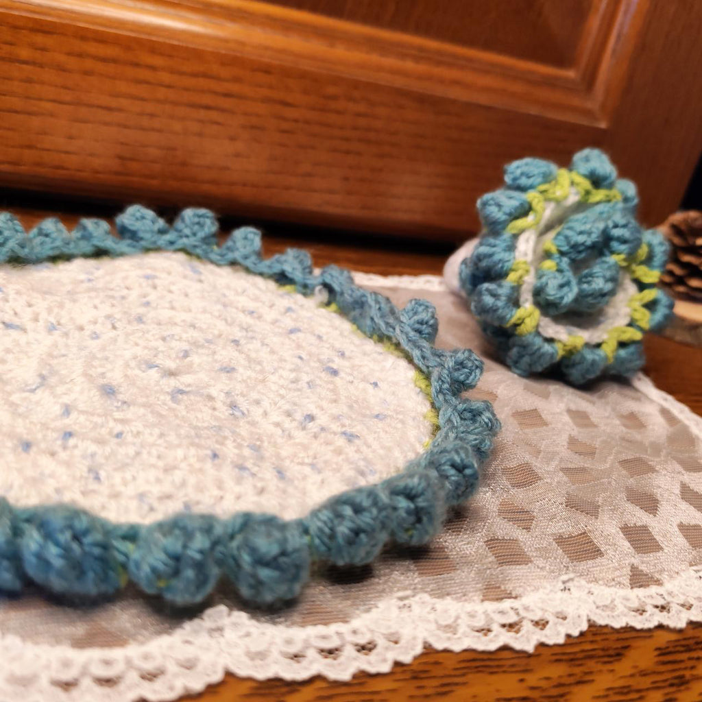 Lot de 4 Sous-verre crochet vintage - Bouquet fleuri
